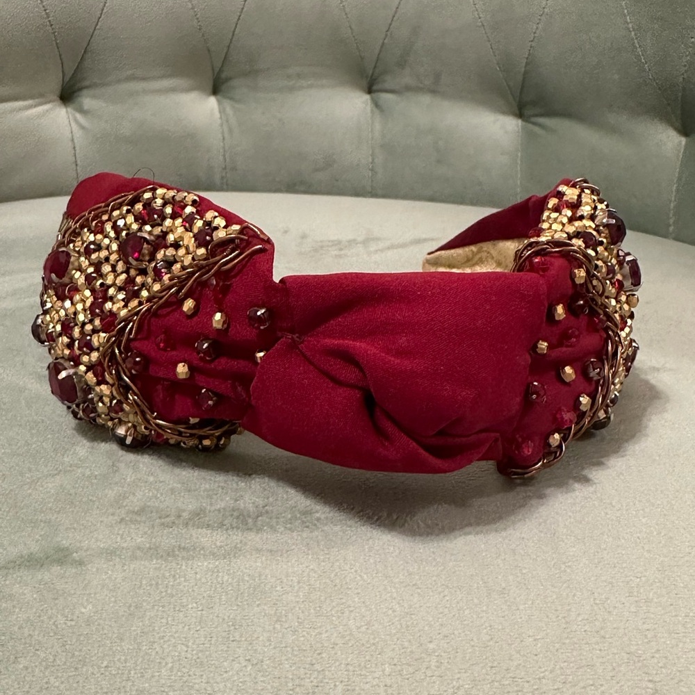 Namjosh Maroon & Gold Headband - Picture 5 of 5